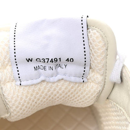 Chanel Calfskin Mesh Lycra Suede Womens Logo Sneakers 40 White 7 of 8