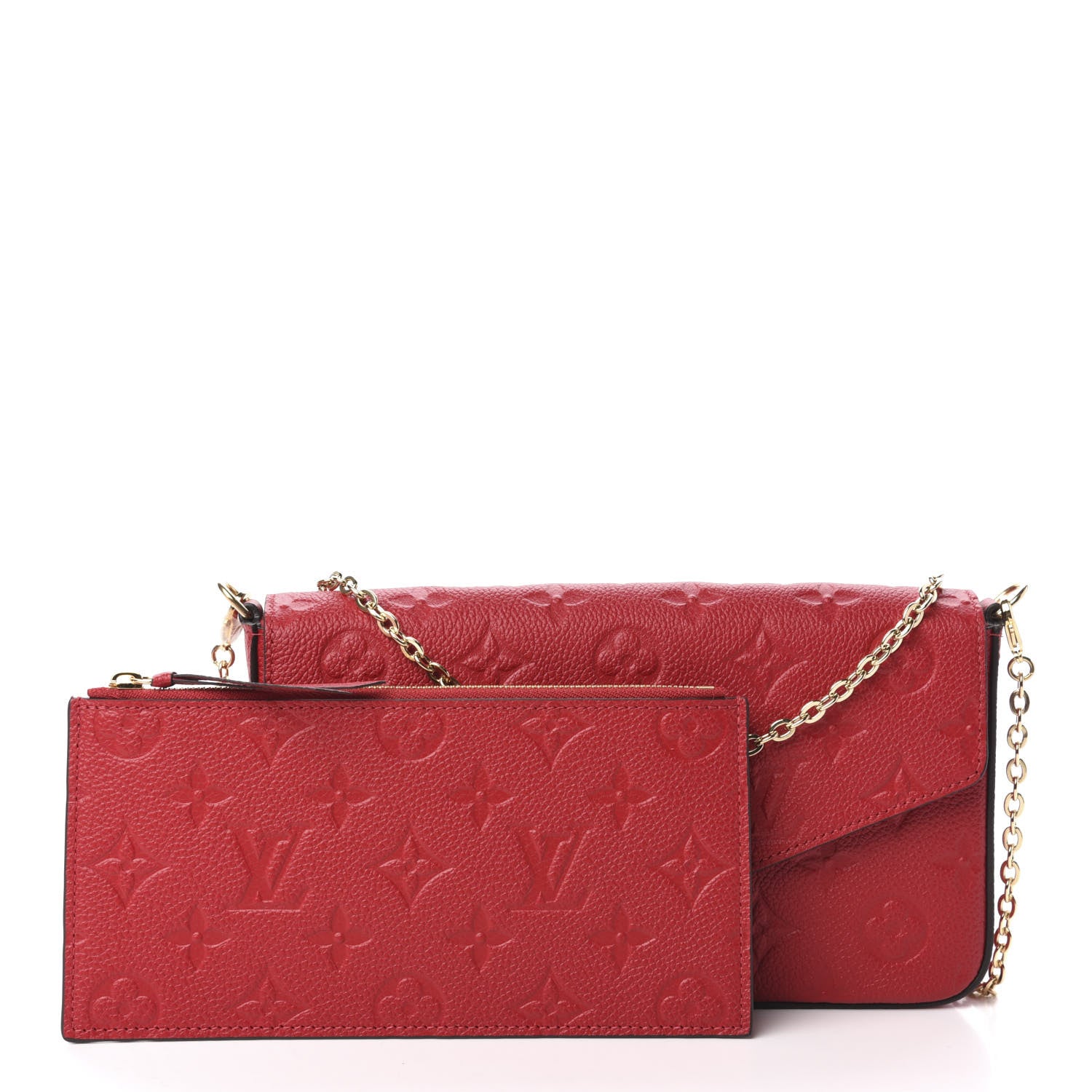 Louis Vuitton Empreinte Pochette Felicie Chain Wallet Scarlet 11 of 12