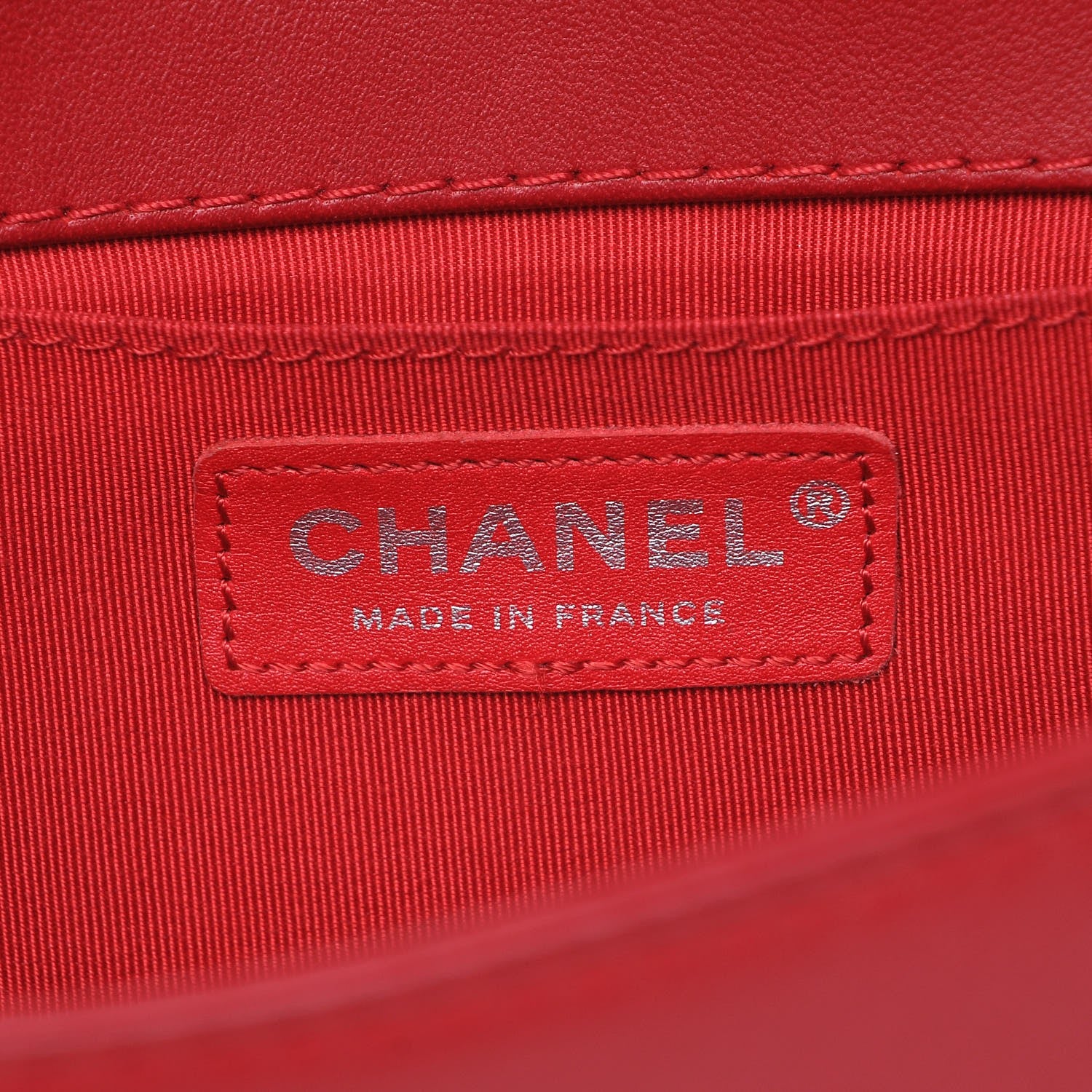Chanel Lambskin Quilted Medium Boy Flap Black Red 7 of 12