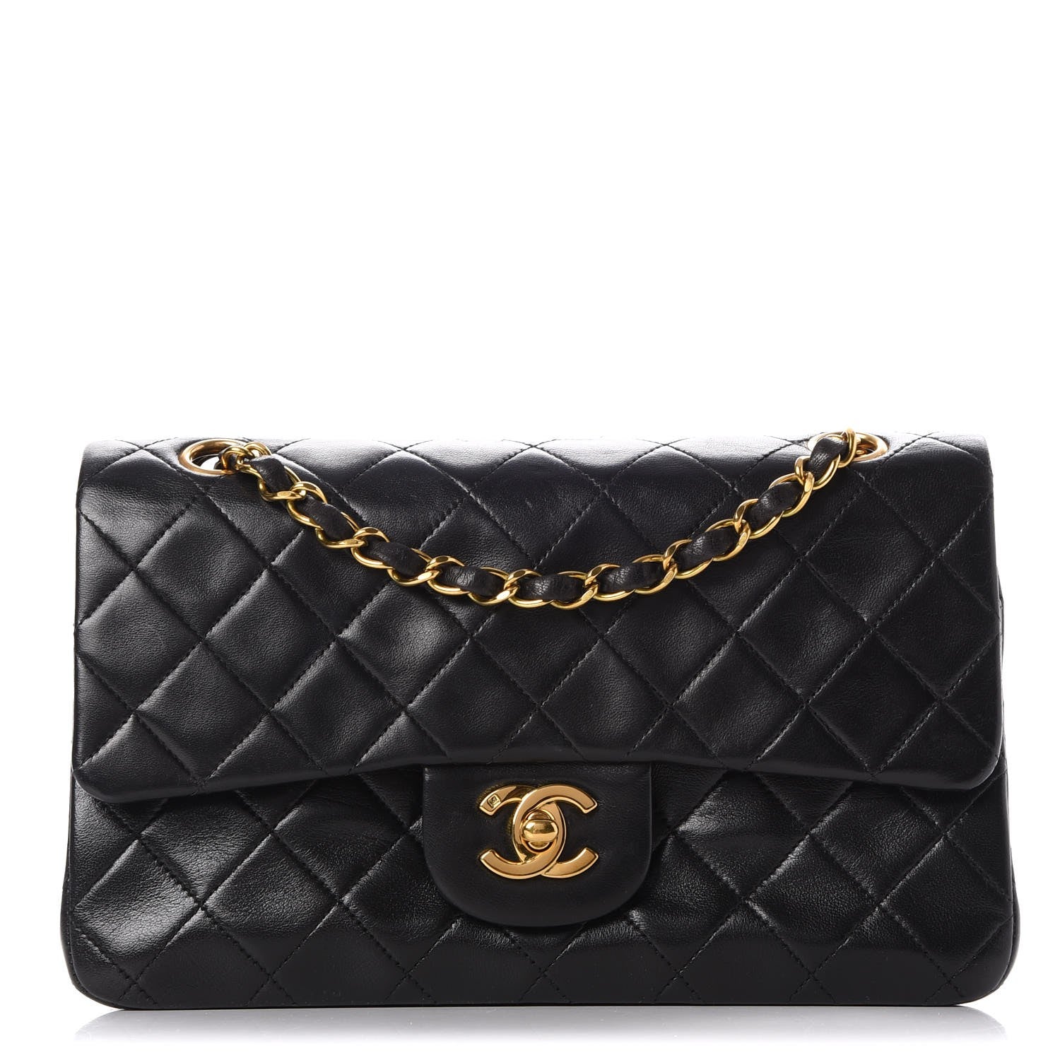 Chanel Lambskin Quilted Small Double Flap Black 1 of 10