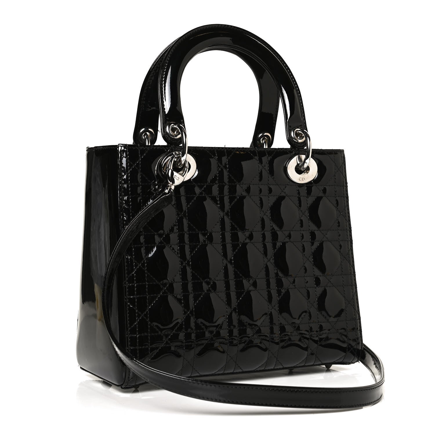 Christian Dior Patent Cannage Medium Lady Dior Black 3 of 10