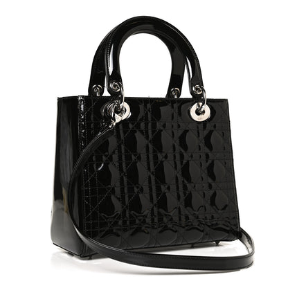 Christian Dior Patent Cannage Medium Lady Dior Black 3 of 10