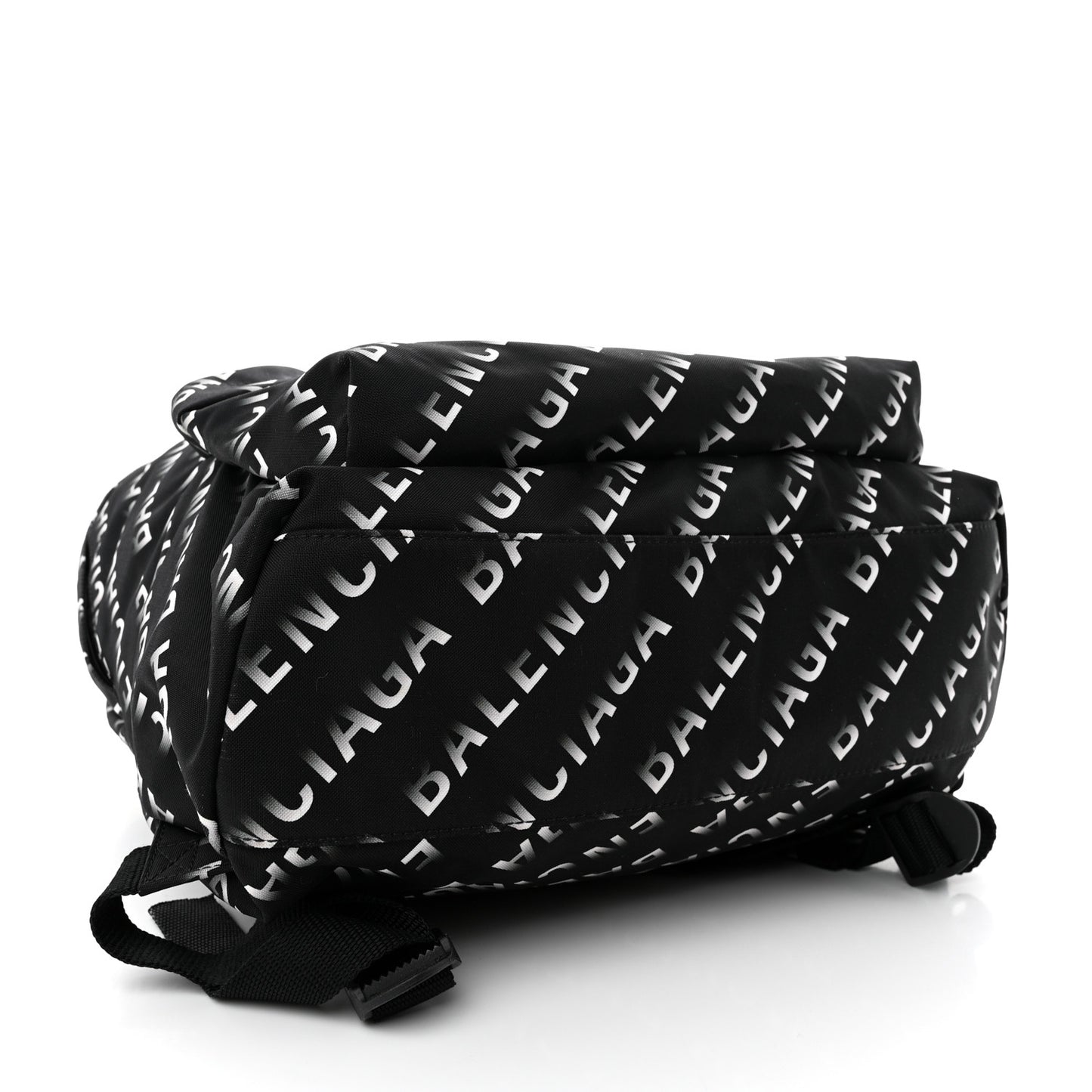 Recycled Sport Nylon Allover Gradient Logo Wheel Backpack Black White