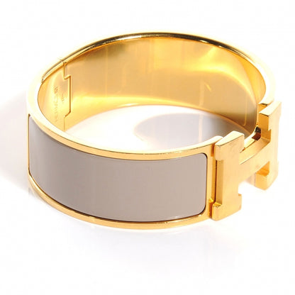 Hermes Enamel Wide Clic Clac H Bracelet PM Etoupe 4 of 5