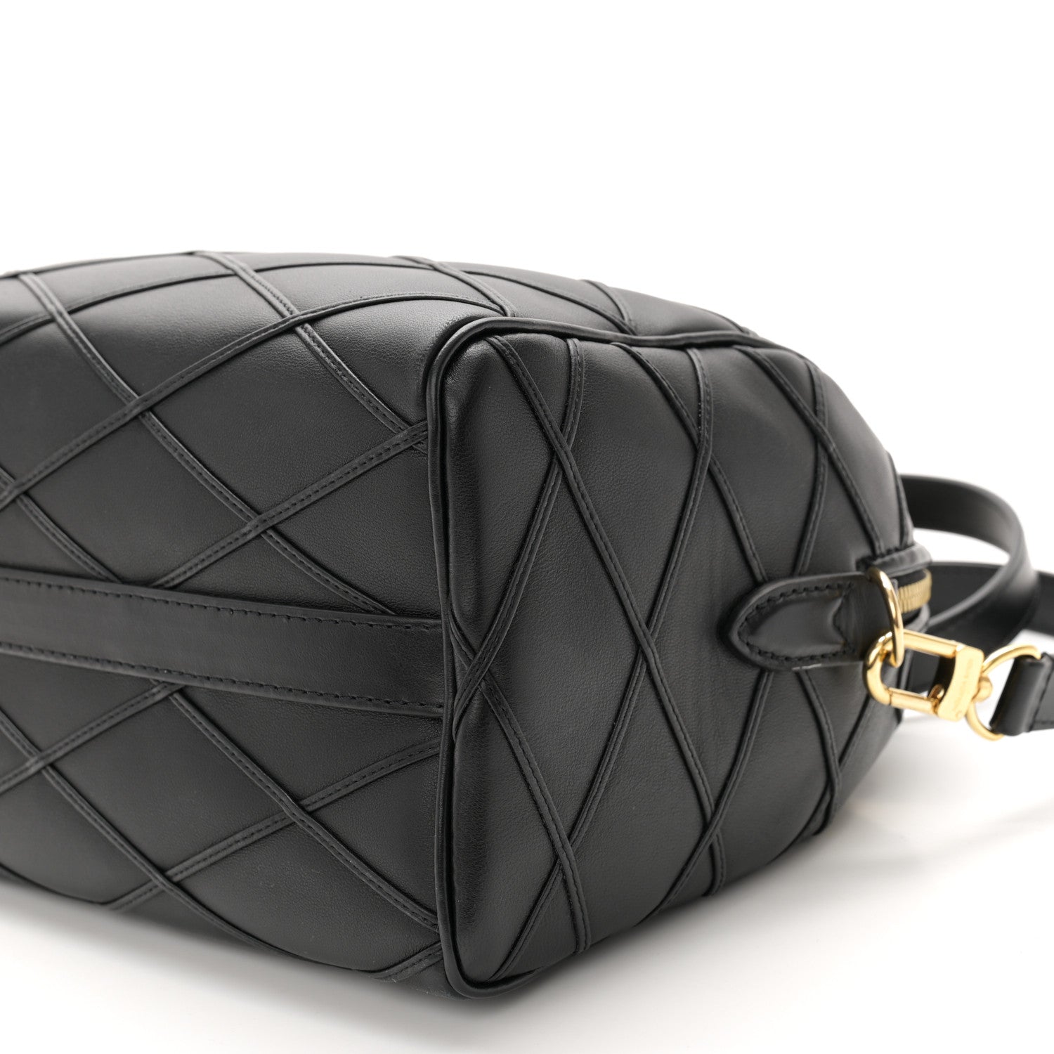 Louis Vuitton Lambskin Malletage Speedy Bandouliere 25 Black 9 of 9