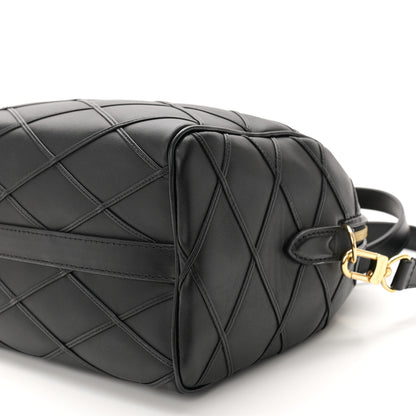 Louis Vuitton Lambskin Malletage Speedy Bandouliere 25 Black 9 of 9