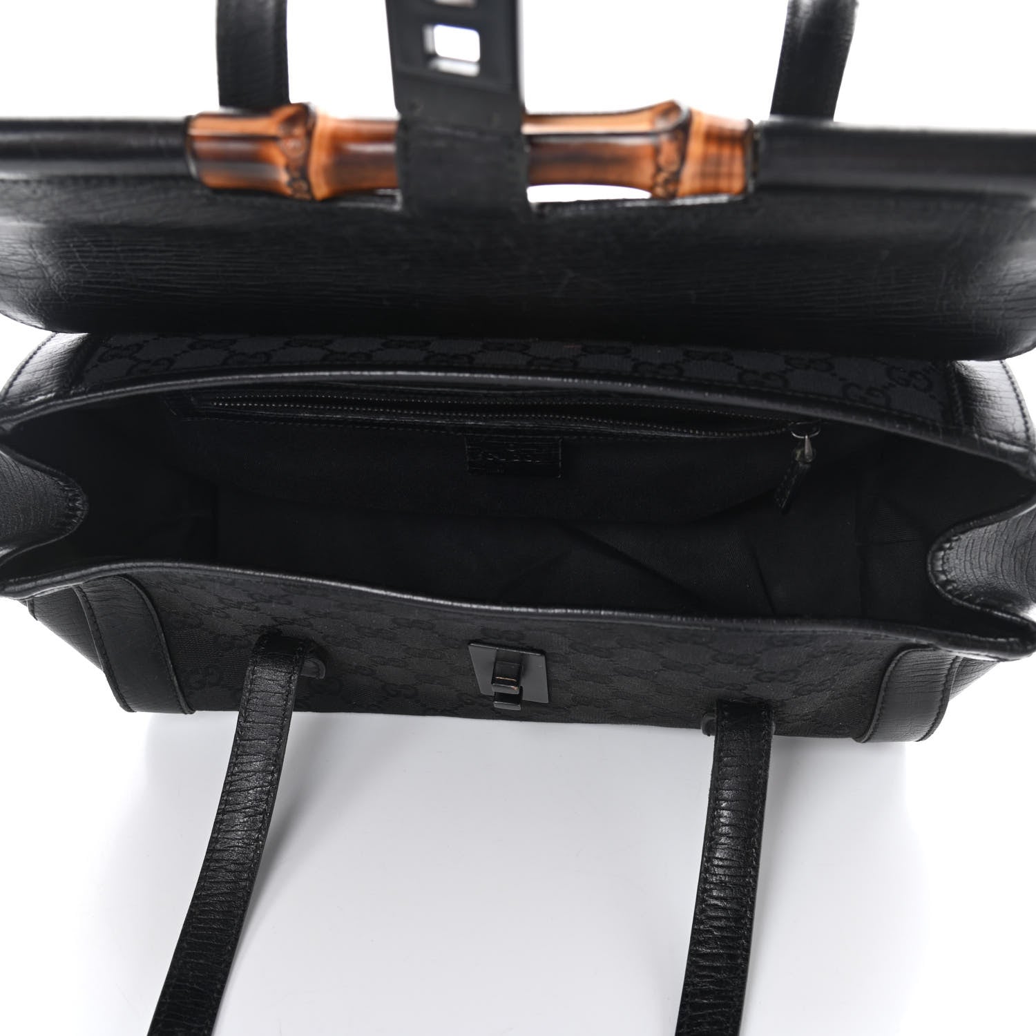 Gucci Monogram Bamboo Bullet Bag Black 5 of 9