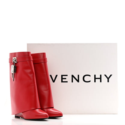 Givenchy Calfskin Shark Lock Ankle Boots 39.5 Red 16 of 16