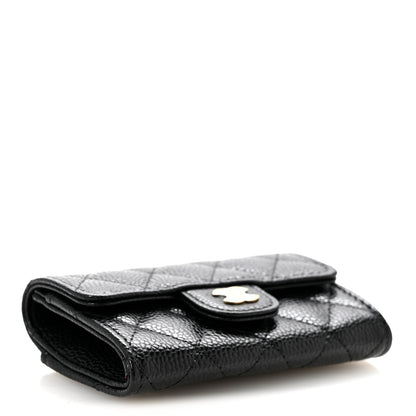 Chanel Caviar Quilted Flap Card Holder Wallet Black 4 of 9