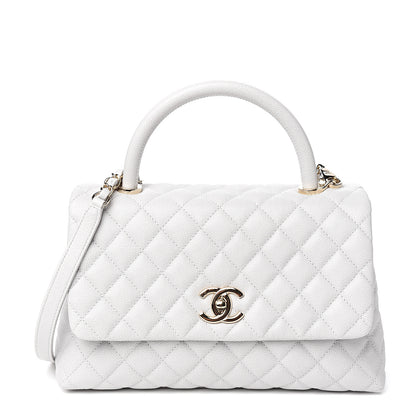 Chanel Caviar Quilted Small Coco Handle Flap Light Grey 1 of 9