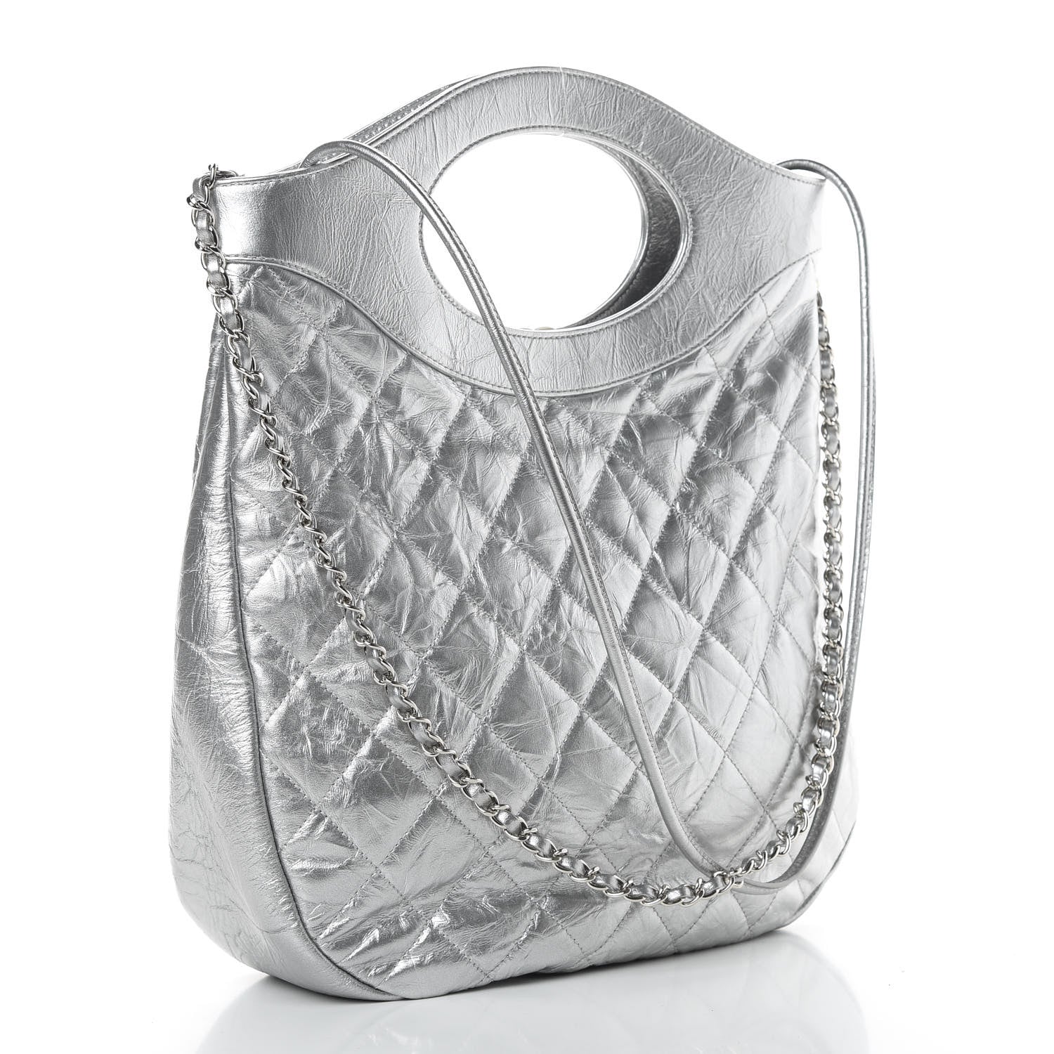 Chanel Metallic Crumpled Calfskin Small 31 Shopping Bag Silver 3 of 10