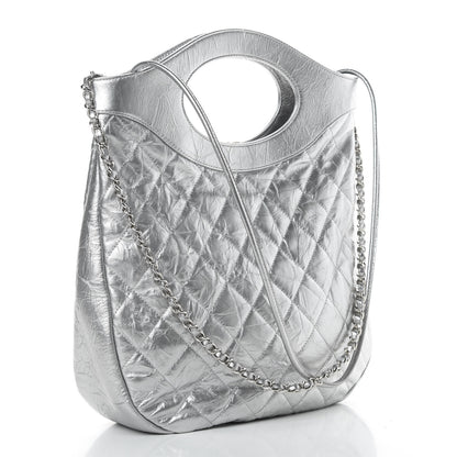 Chanel Metallic Crumpled Calfskin Small 31 Shopping Bag Silver 3 of 10