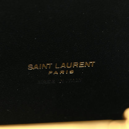 Saint Laurent Metal Calfskin Shagreen Embossed Monogram Minaudiere Tuxedo Box Clutch Blanc Vintage Light Bronze 6 of 10