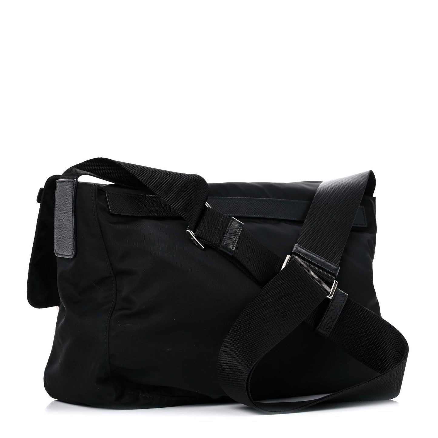 Tessuto Nylon Saffiano Messenger Bag Black