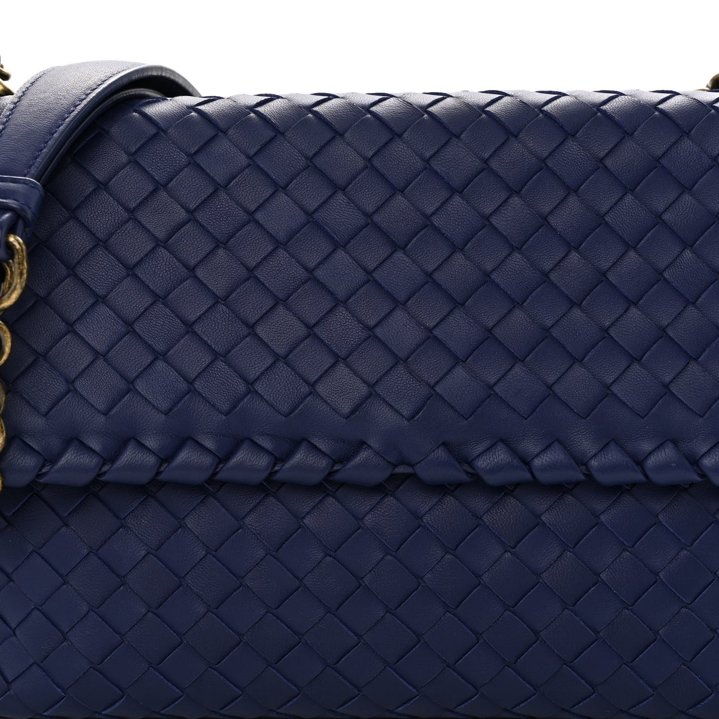 Nappa Intrecciato Medium Olimpia Shoulder Bag Atlantic