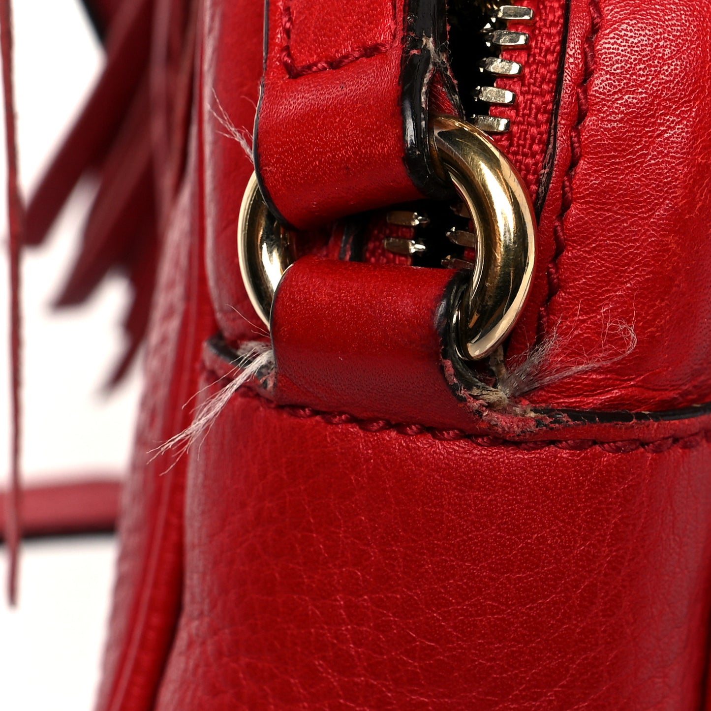 Pebbled Calfskin Small Soho Disco Bag Tabasco Red