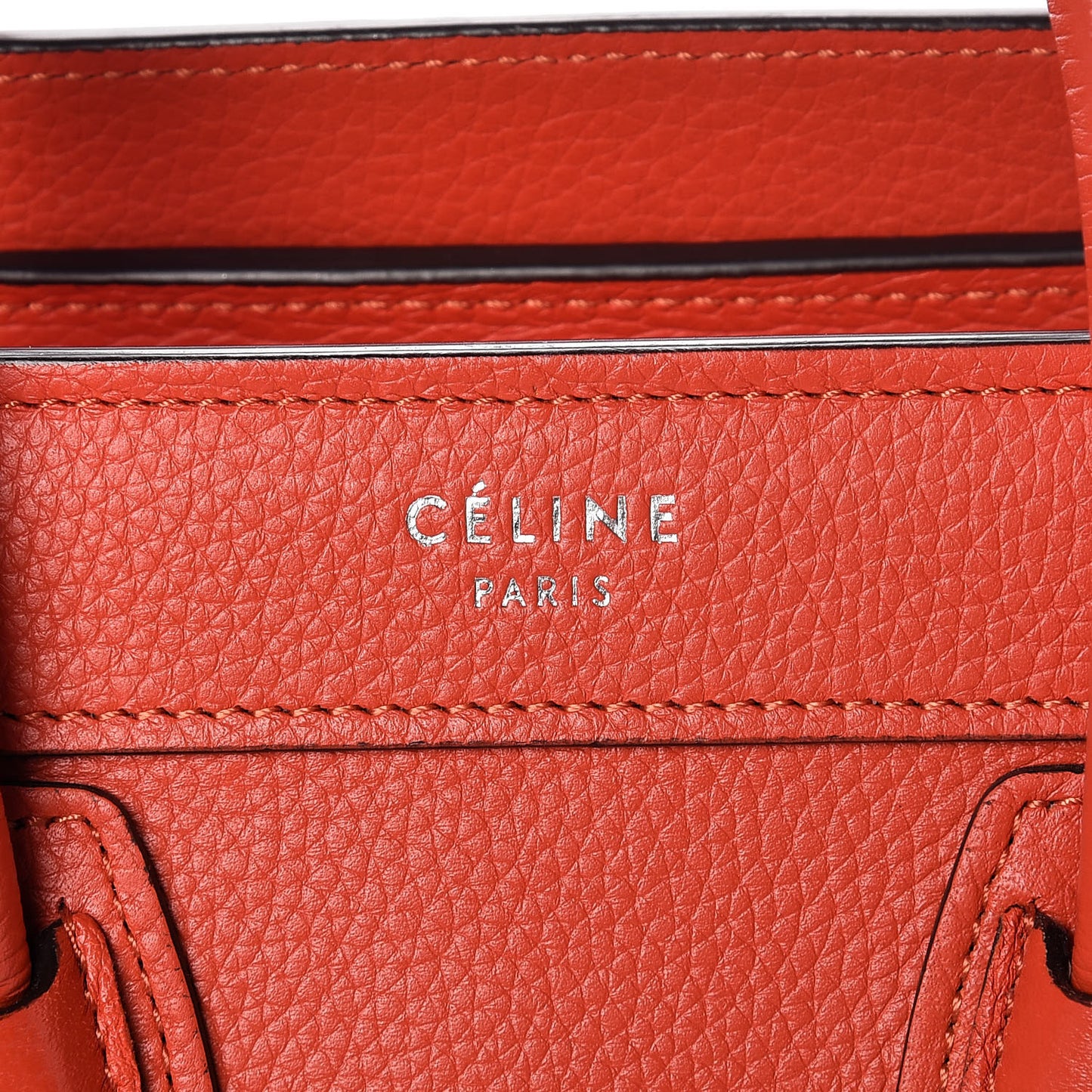 Drummed Calfskin Nano Luggage Vermillion