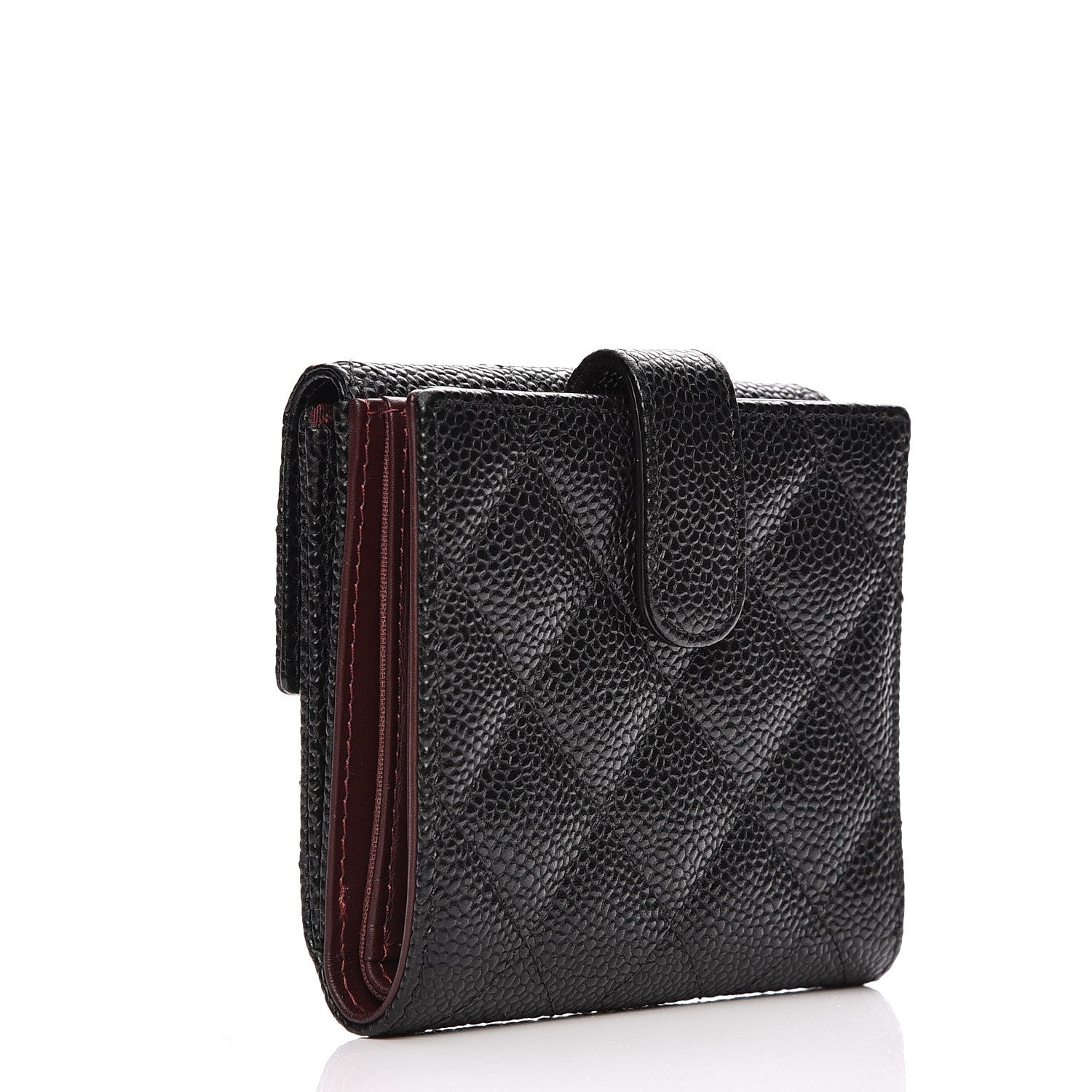 Chanel Caviar Quilted Compact French Flap Wallet Black 3 of 8