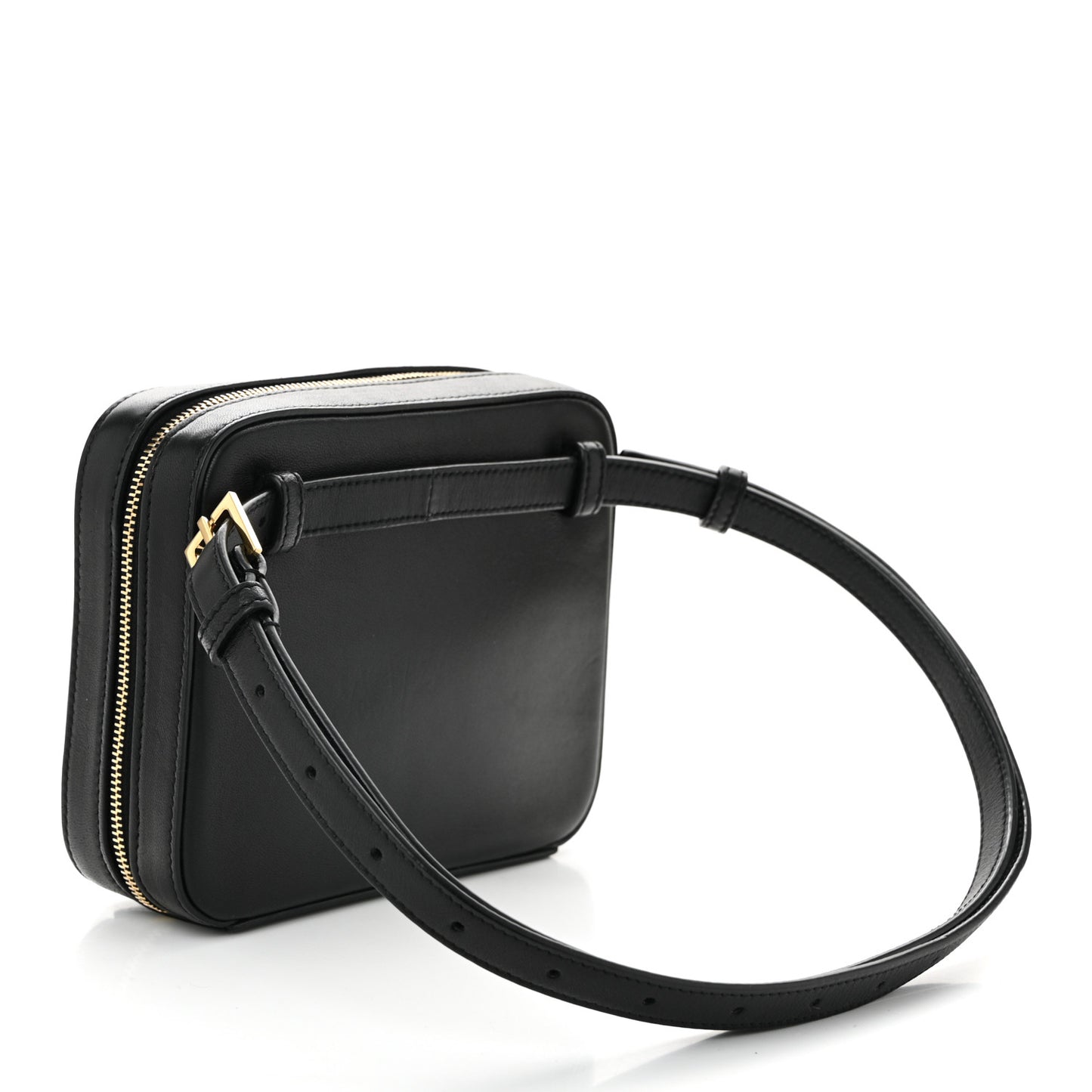 Lambskin Matelasse Vicky Monogram Belt Bag Black