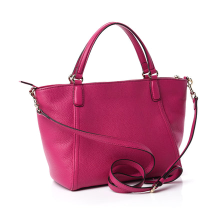Gucci Pebbled Calfskin Small Soho Top Handle Bag Bright Bougainvillea 3 of 12