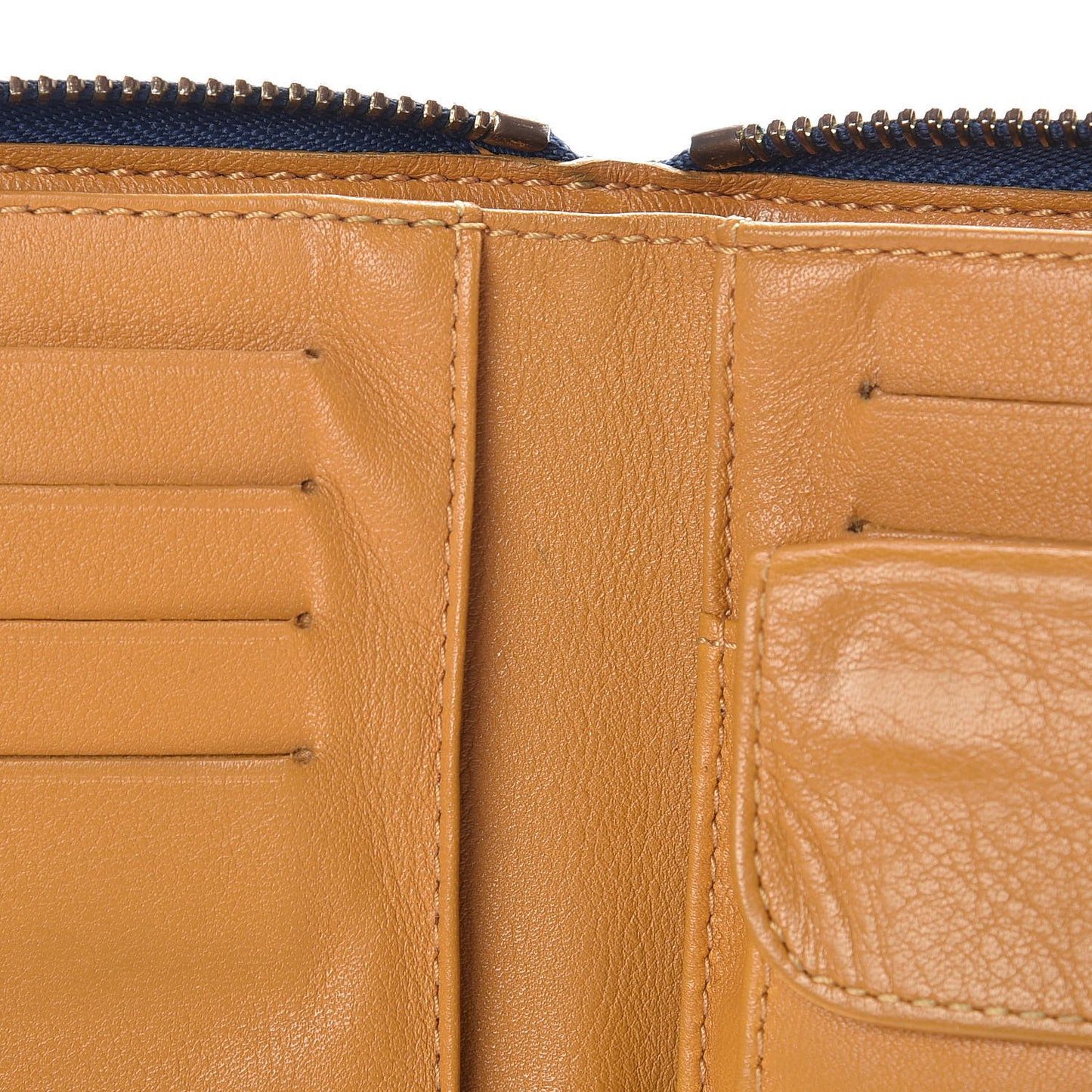 Denim Zip Compact Wallet Blue