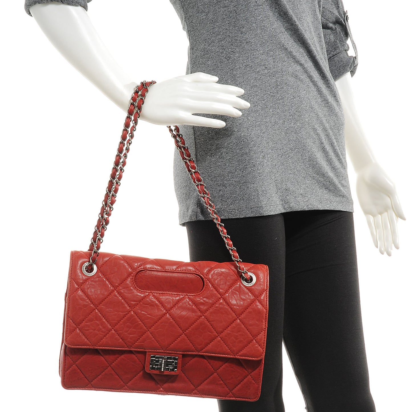 Lambskin Jumbo Take Away Flap Bag Red