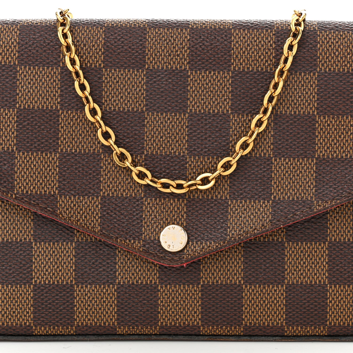 Louis Vuitton Damier Ebene Pochette Felicie Chain Wallet 10 of 15
