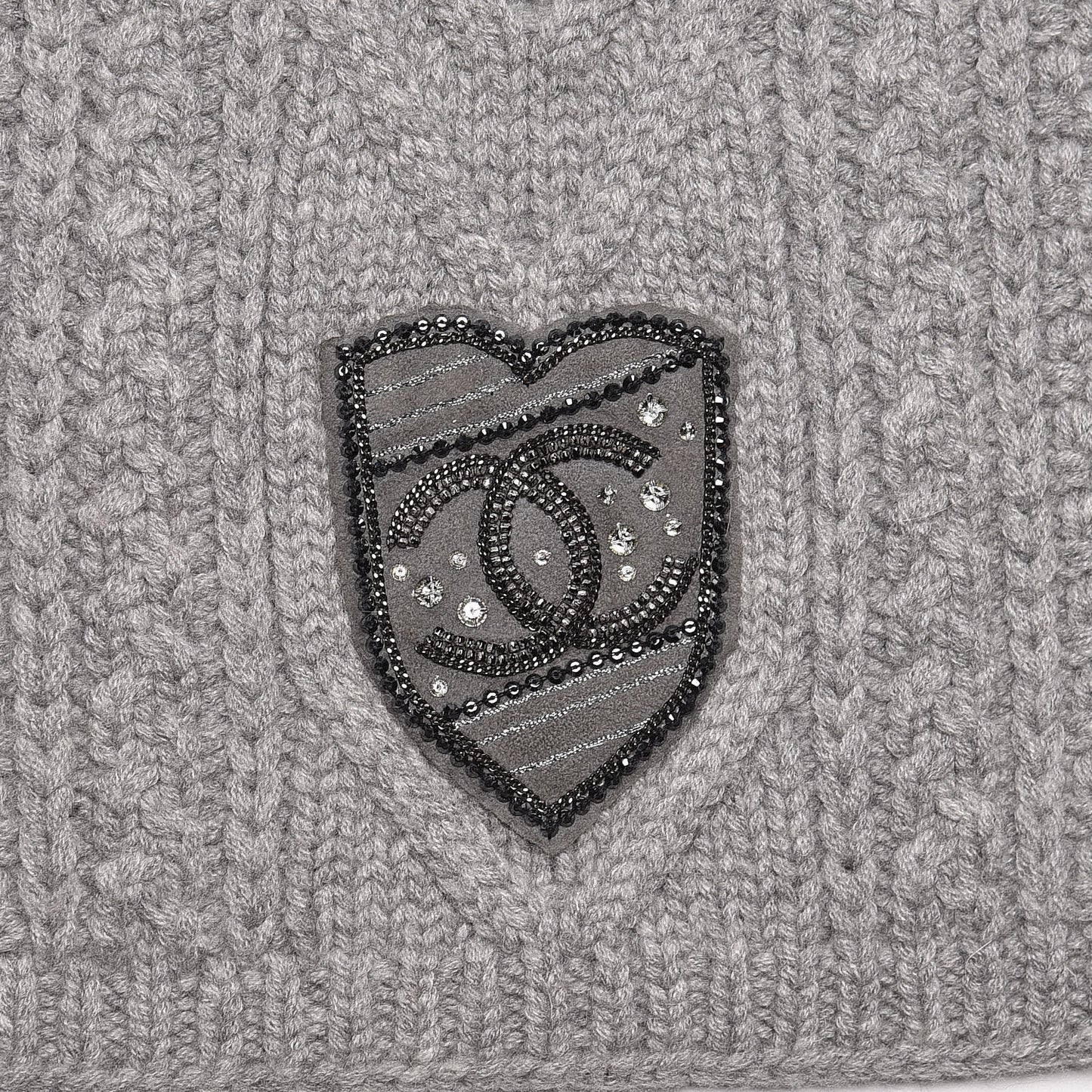 Cashmere Crystal Sequin CC Scarf Grey