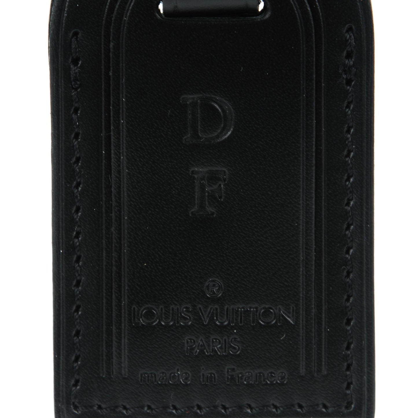 Calfskin Small Luggage Tag Black