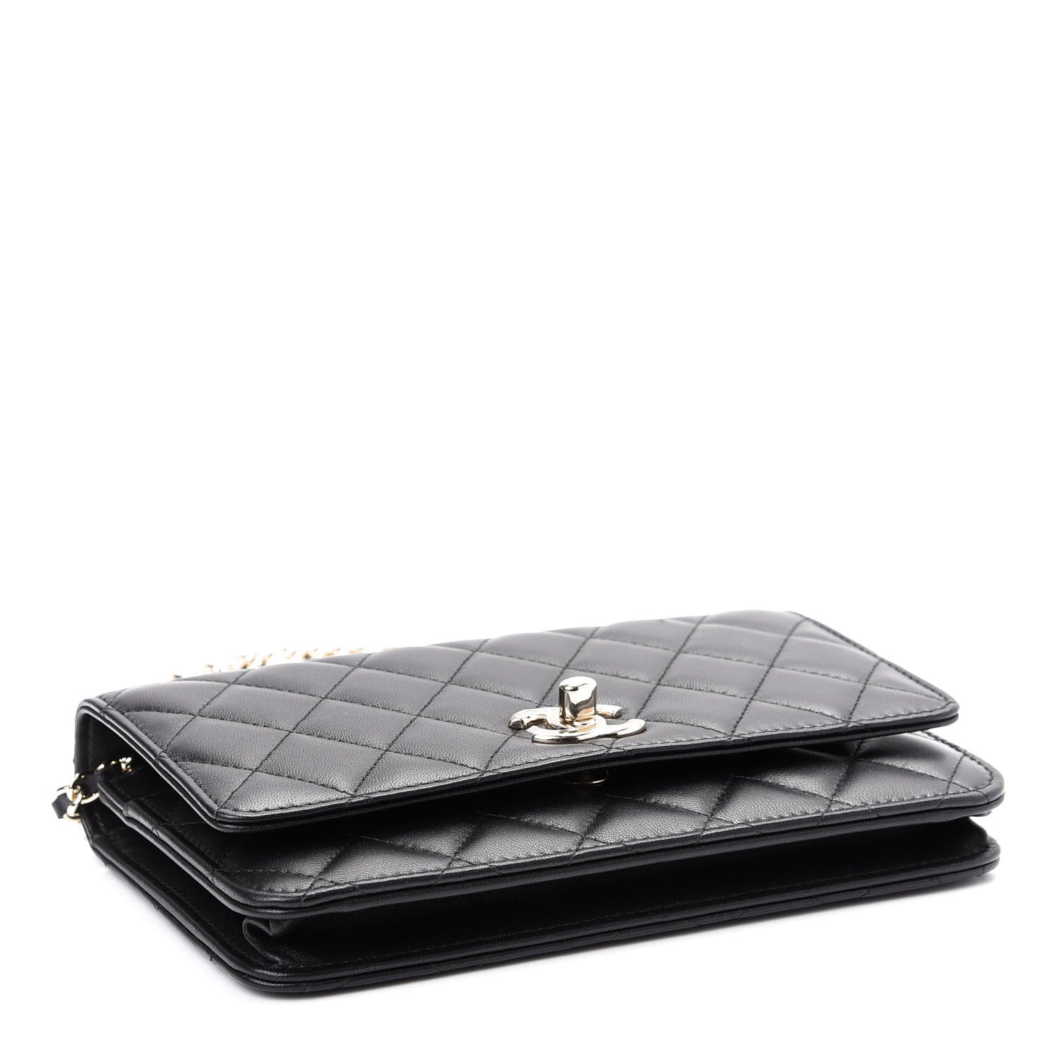 Chanel Lambskin Quilted Trendy CC Wallet On Chain WOC Black 4 of 10