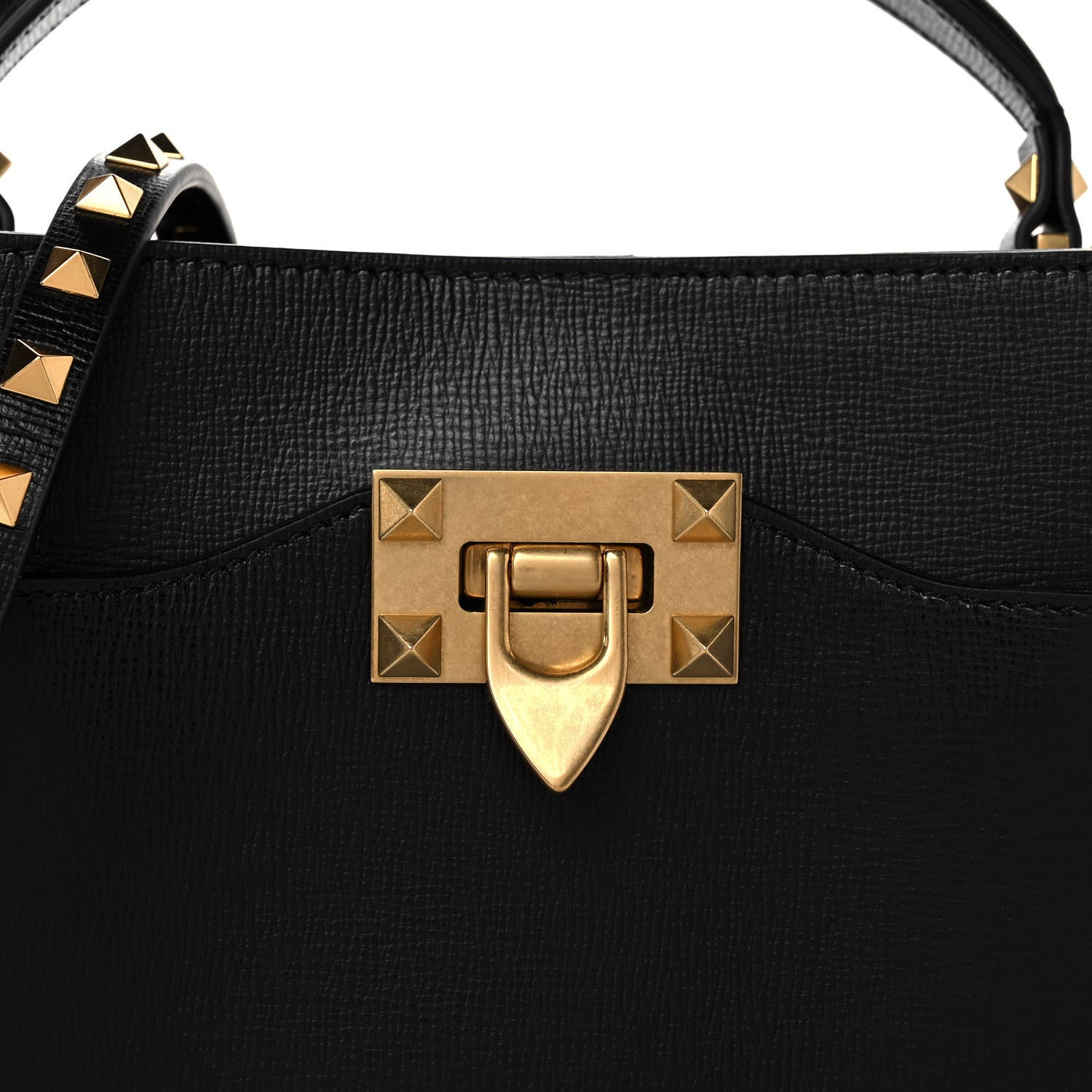 Valentino Garavani Vitello Small Rockstud Alcove Top-Handle Bag Black 7 of 12