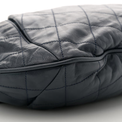 Chanel Calfskin Coco Pleats Hobo Dark Blue 9 of 11