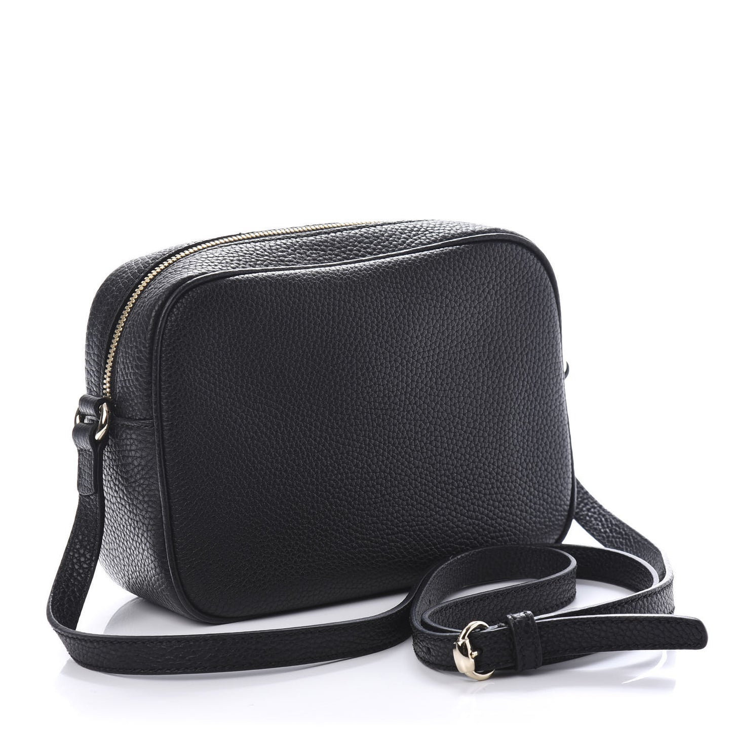 Pebbled Calfskin Small Soho Disco Bag Black