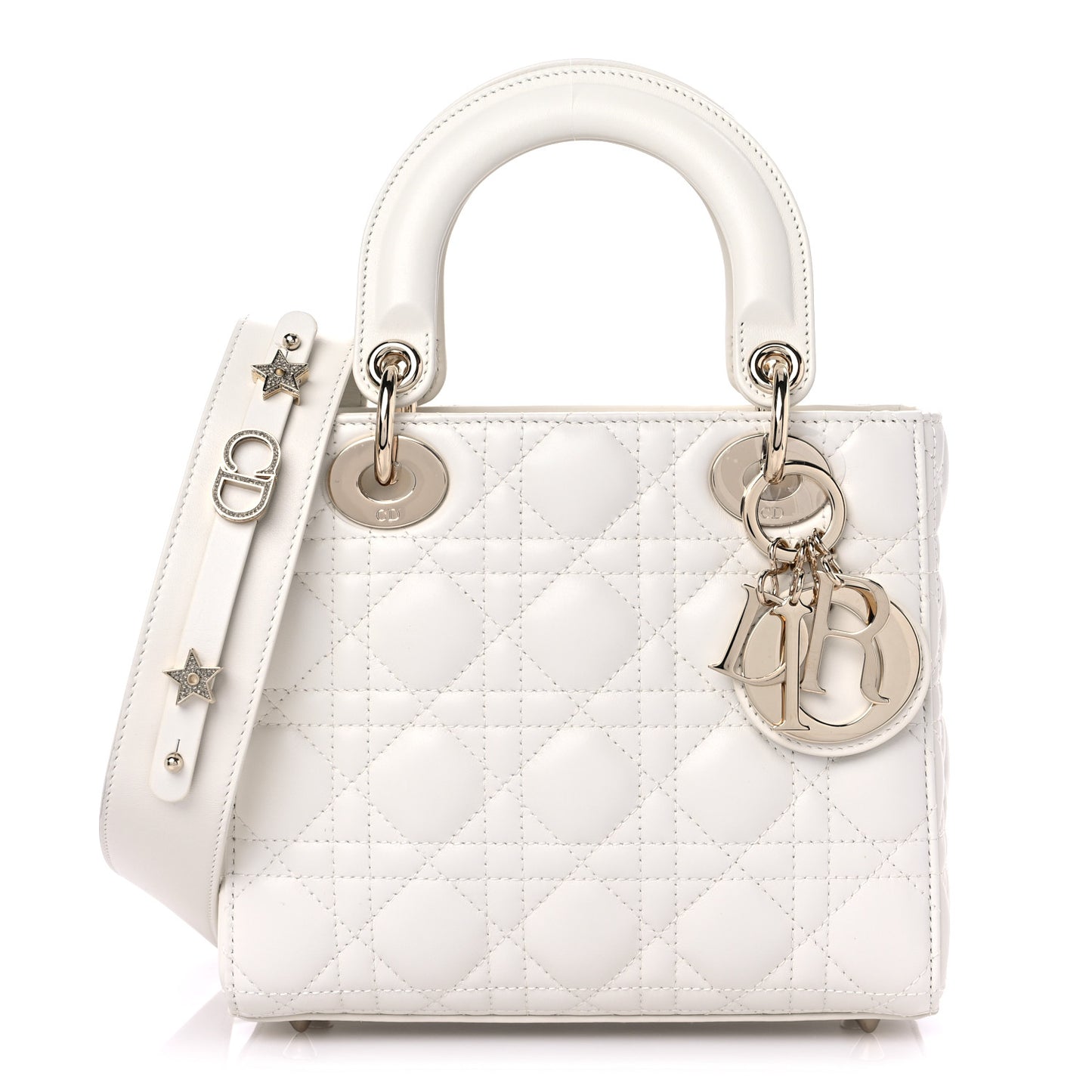 Lambskin Cannage Small Lady Dior White