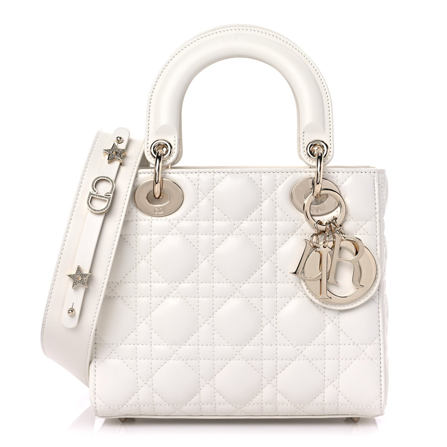 Christian Dior Lambskin Cannage Small Lady Dior White 1 of 9