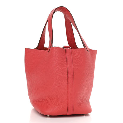 Hermes Taurillon Clemence Picotin Lock 18 PM Bougainvillea 3 of 13