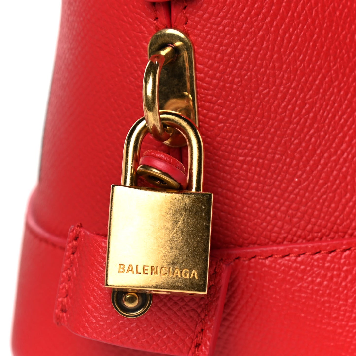 Signature Grained Calfskin Logo S Ville Top Handle Bag Rouge Coquelicot Black