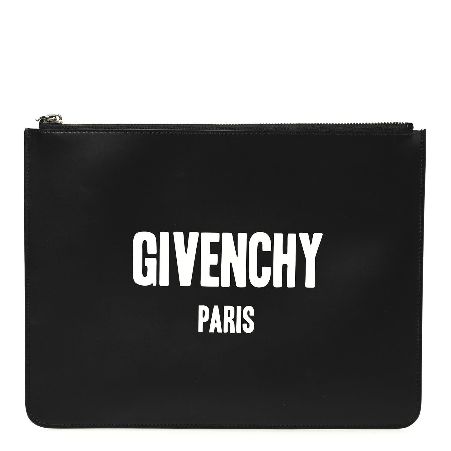 Calfskin Medium Logo Pouch Black