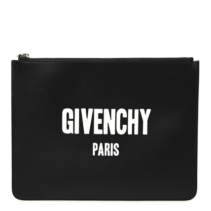 Givenchy Calfskin Medium Logo Pouch Black 1 of 8
