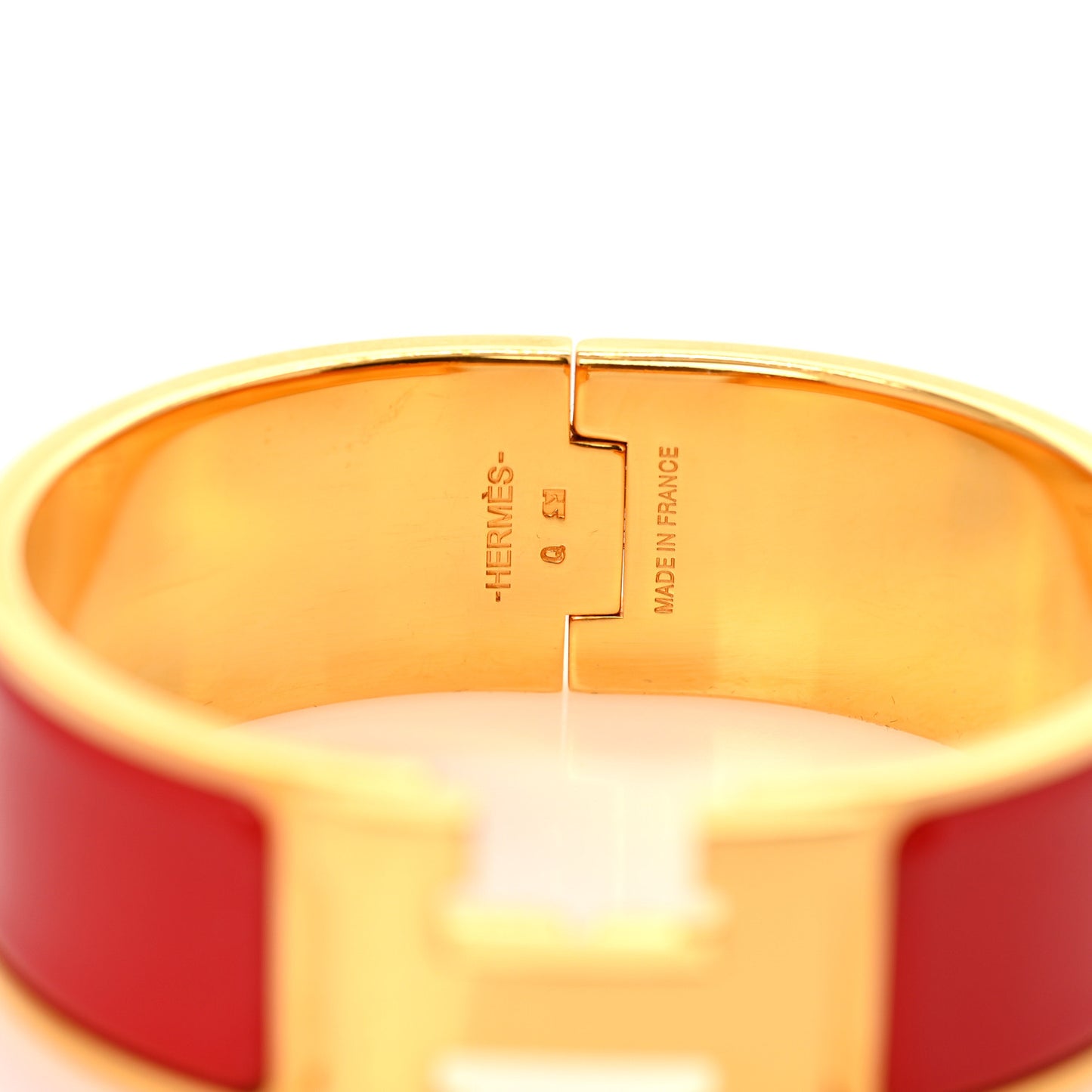 Enamel Wide Clic Clac H Bracelet GM Red