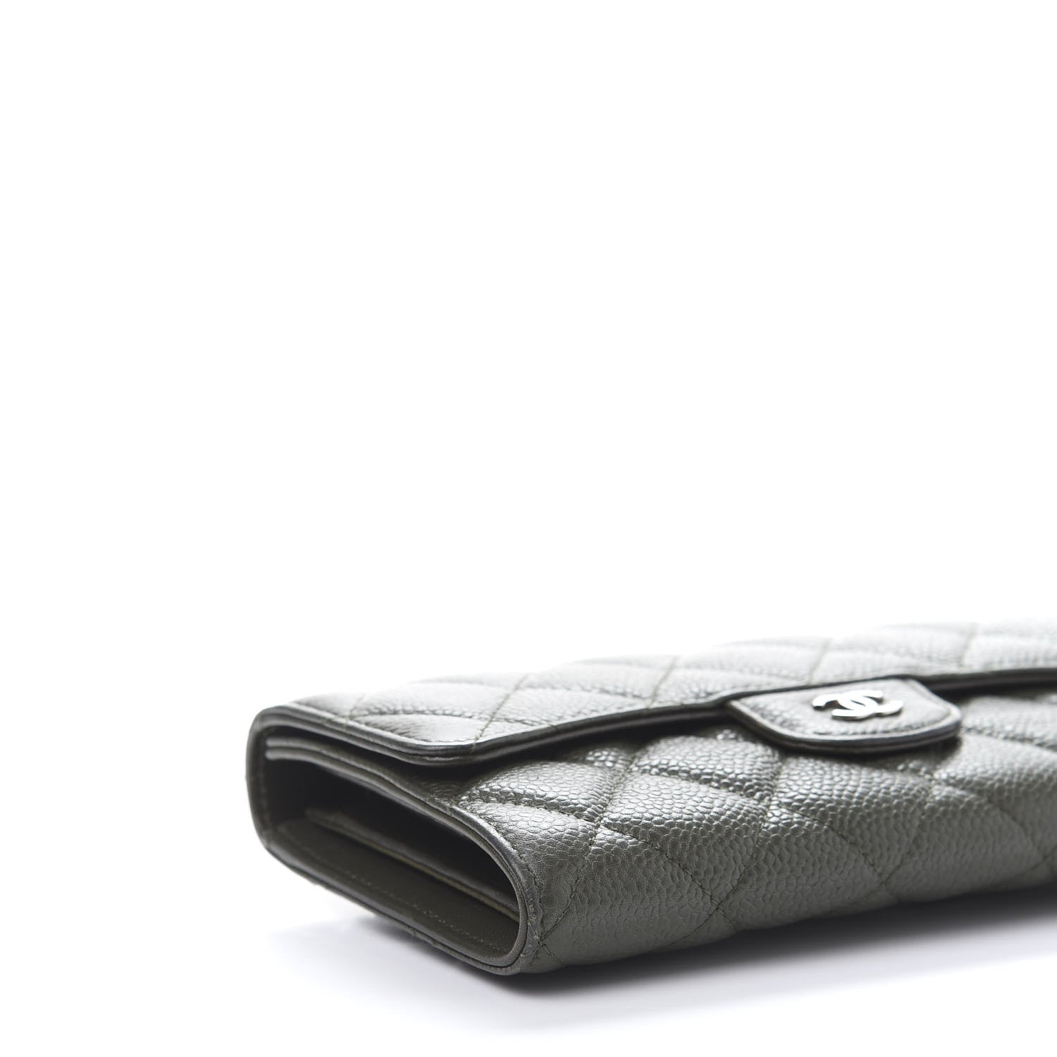 Chanel Caviar Quilted Large Flap Wallet Dark Green 6 of 13