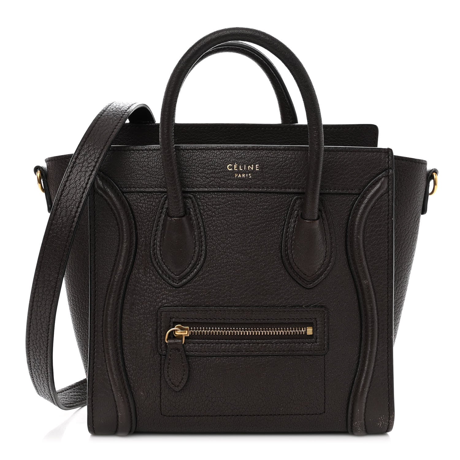 Celine Goatskin Nano Luggage Dark Taupe 1 of 10