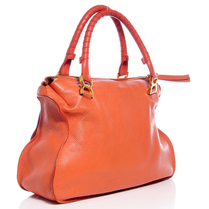 Chloe Calfskin Large Marcie Satchel Red Bush 3 of 10