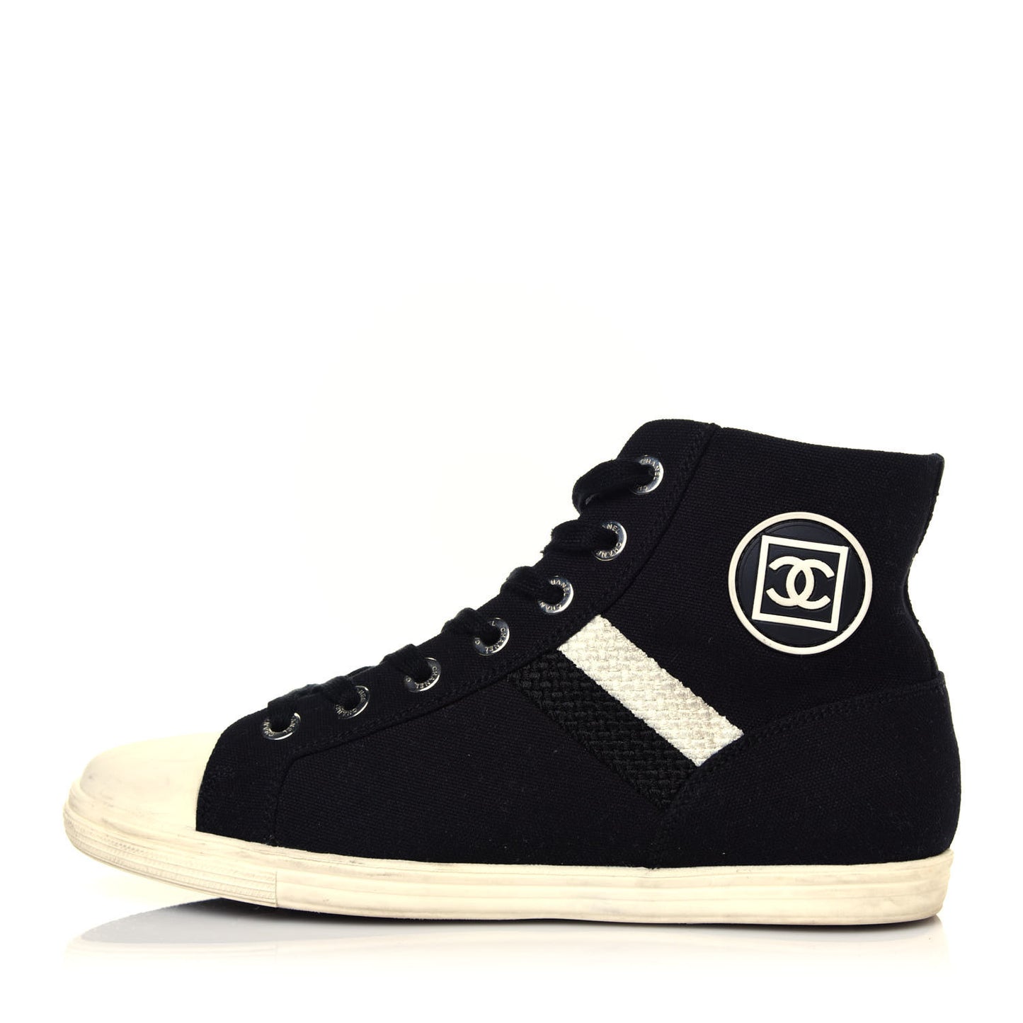 Canvas CC High Top Sneakers 38 Black White