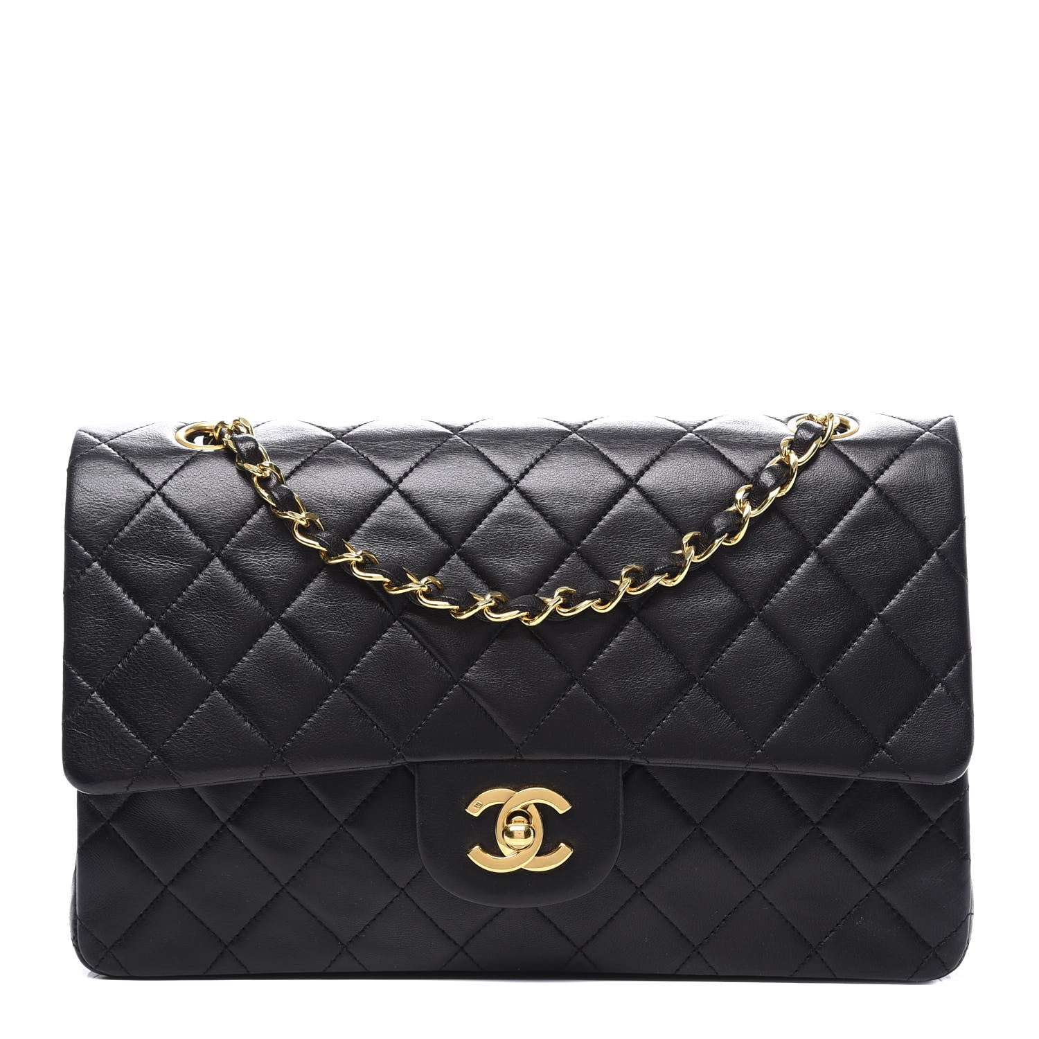 Chanel Lambskin Quilted Medium Double Flap Black 1 of 11