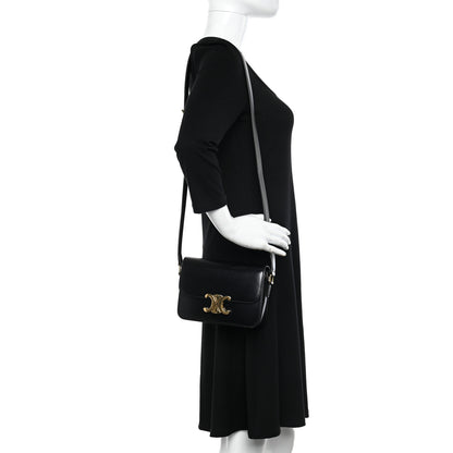 Celine Shiny Calfskin Teen Triomphe Black 2 of 10