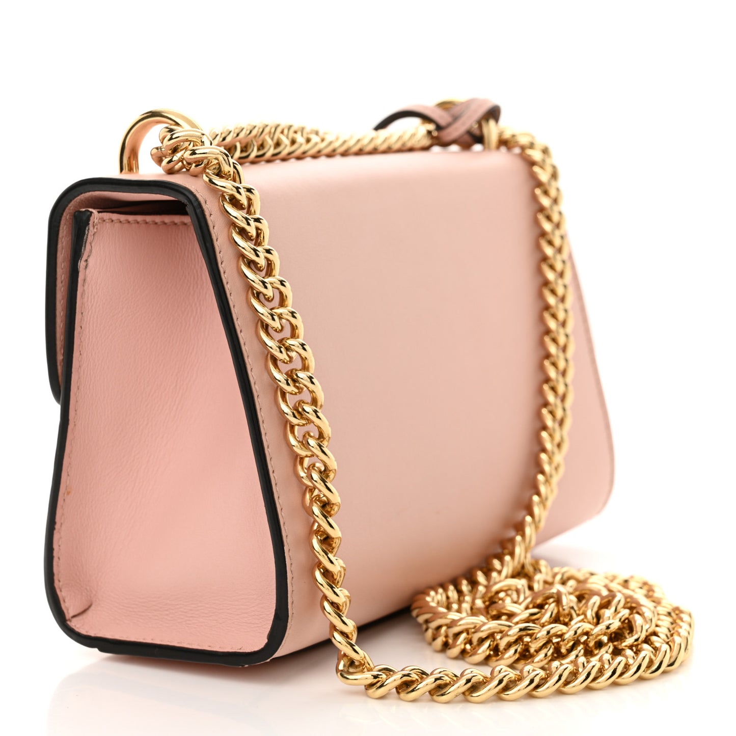 Calfskin Crystal Star Embroidered Small Padlock Shoulder Bag Perfect Pink Multicolor