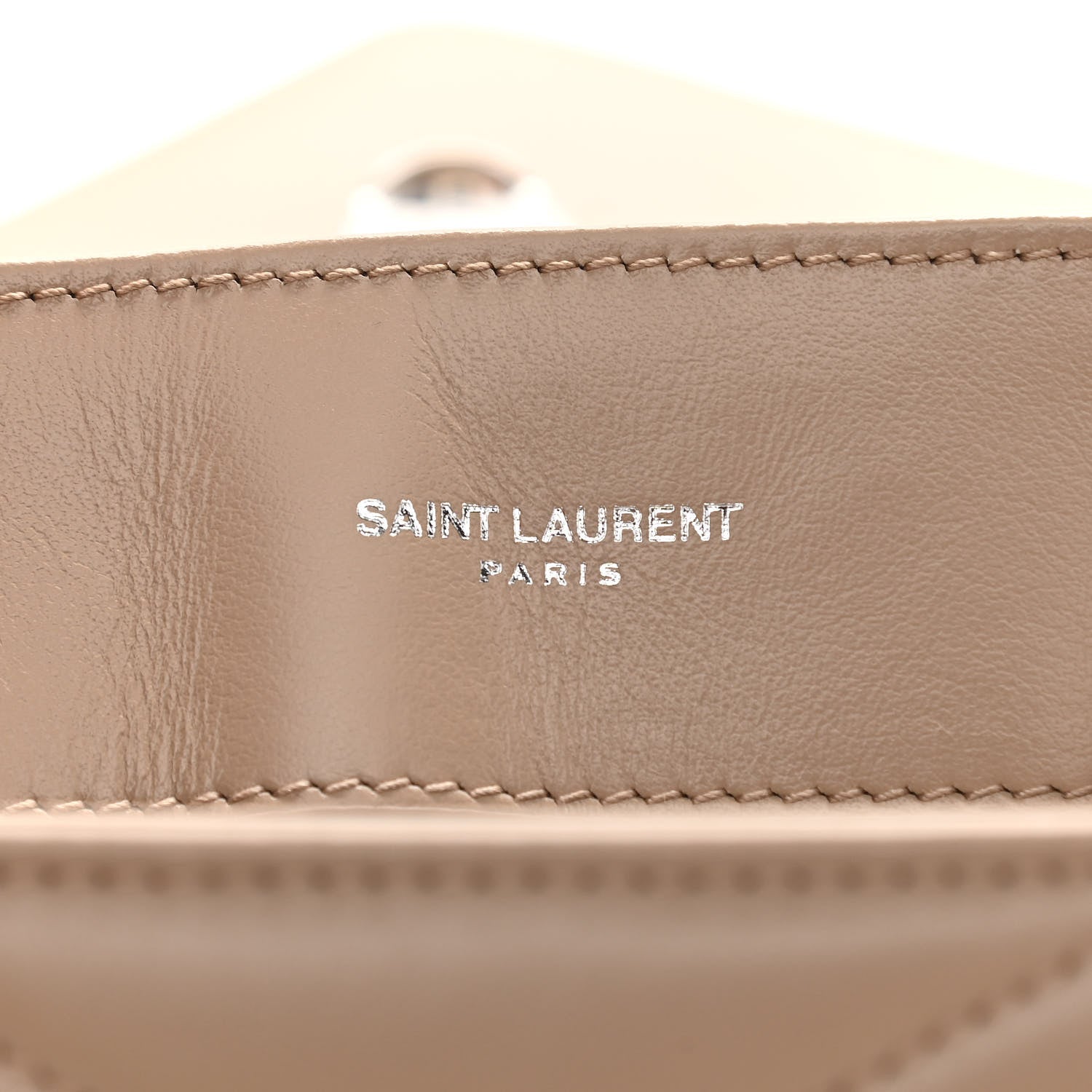 Saint Laurent Calfskin Y Quilted Monogram Medium Loulou Satchel Dark Beige 8 of 12