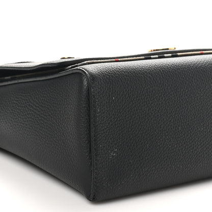 Burberry Grainy Calfskin Vintage Check Note Crossbody Bag Black 8 of 9