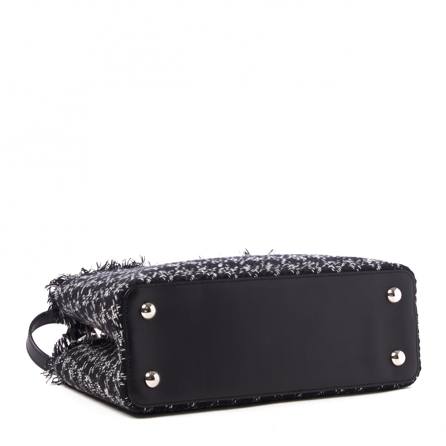 Louis Vuitton Tweed Calfskin Capucines MM Black White 3 of 8